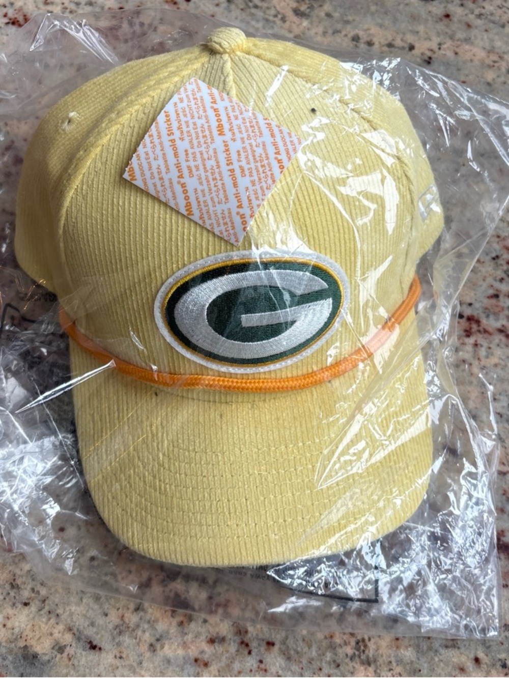 New Era Yellow Green Bay Packers nfs Rope-Accent Cap corduroy hat